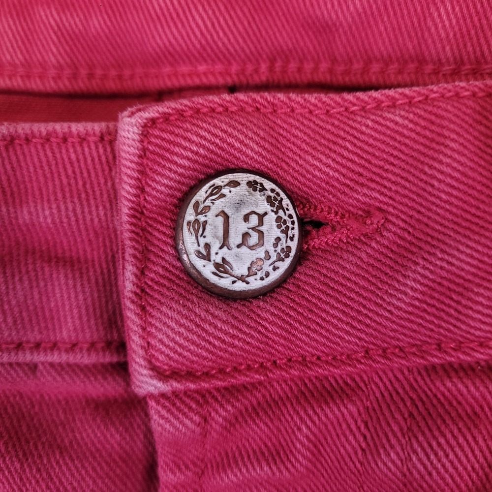 R13 Boy Straight 26x24.5 Actual Sz Vivid Pink Low Rise Stretch Italian SS23 - Picture 7 of 16